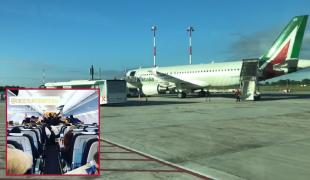 Primele imagini din avionul care îl aduce pe Papa Francisc în România