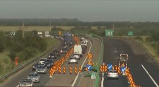 Cozi de la mare spre București, pe Autostrada Soarelui