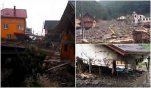 Imaginea Apocalipsei, la Rucăr. Case distruse, oameni luaţi de ape, copii smulşi de lângă bunici