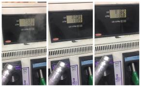 Pompa de benzină scoate aburi, în loc de carburant, dar preţul creşte. Imaginile, filmate de un şofer care a vrut să alimenteze (Video)
