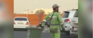 Un gunoier din Abu Dhabi a transformat strada în ring de dans