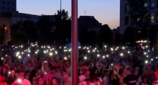 Spectacol impresionant de lumini în Timişoara