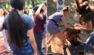 Fată bătută şi umilită într-un parc din Bucureşti, de faţă cu zeci de copii