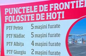 32 maşini furate, descoperite la graniţele României doar în august