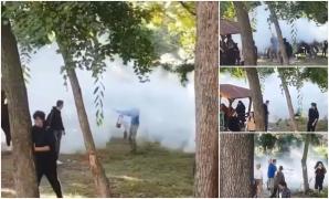 Un director de liceu i-a împrăştiat cu extinctorul pe elevii care fumau (Video)