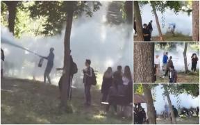 Directorul care i-a împrăştiat pe elevii fumători cu extinctorul va fi sancţionat şi cercetat disciplinar (Video)