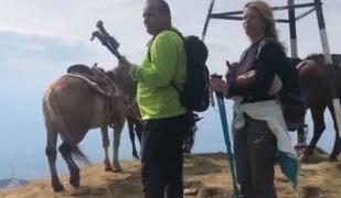 Drumeţii pe munte, la galop, lângă Petrila