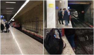 Bărbatul târât de tren şi lovit de oglinda din capătul peronului la metrou, a dispărut până au ajuns medicii în tunel (video)