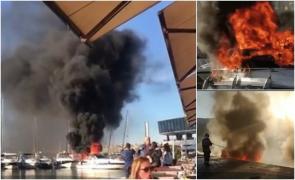 Explozie și incendiu în Portul Tomis, la debarcader