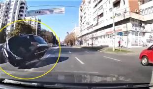 Manevră de infarct a unui şofer din Iaşi (Video)