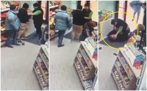 O femeie s-a bătut şi a măturat pe jos cu doi hoţi care furaseră din magazin, la Timişoara (Video)