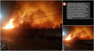 Mesaj Ro-Alert, după incendiul major din Urlaţi: "Evacuaţi zona!" (Video)