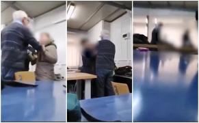 Imagini dintr-o şcoală din Suceava, unde un profesor bătrân încearcă să-i ţină în frâu pe copii (Video)