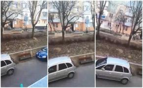 Trei persoane filmate cum fură şi cară în spate gardul unei grădiniţe din Piteşti (Video)