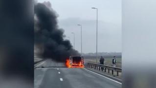 O dubiță a ars ca o torță la Turda, după ce s-a izbit de un parapet