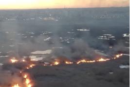 Incendiu devastator în Delta Văcăreşti, parcul natural din sudul Bucureştiului (Video)