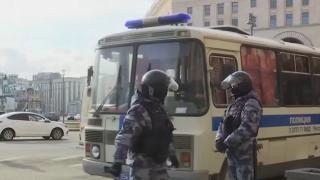 Protest cu zeci de arestări la Moscova