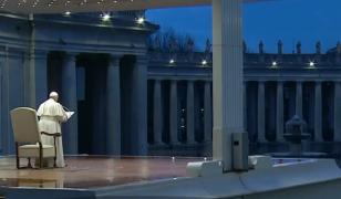 Papa Francisc s-a rugat singur la Vatican, pentru o lume întreagă (Video)