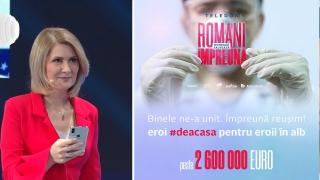 Peste 2,6 milioane de Euro pentru eroii în alb, la teledonul Români Împreună