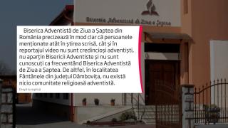 Drept la replică din partea Bisericii Adventiste de Ziua a Șaptea din România