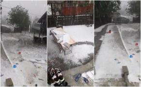 Vijelie puternică și la Vâlcea, grindina a făcut prăpăd (Video)