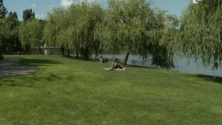 Bucureștenii au ieșit cu zecile la plajă, în Parcul IOR