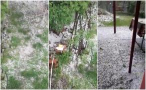 Vijelie puternică la Hunedoara, grindina a făcut prăpăd (Video)