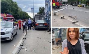 „Am crezut că îmi dă flash-uri ca să trec!”. Audi făcut praf în Capitală, din cauza unei șoferițe care i-a tăiat calea (Video)