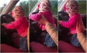 Tată din Cluj filmat când îşi pune bebeluşul la volanul unui Audi, în timp ce conduce (Video)