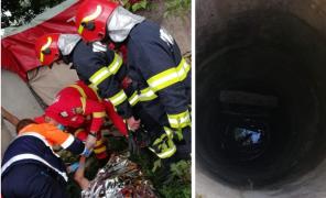 Bătrân de 83 de ani din Teleorman, scos în viață dintr-o fântână adâncă de 15 metri (Video)
