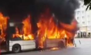 Un troleibuz a luat foc în centru Capitalei