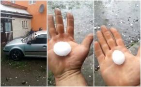 Grindina a făcut prăpăd la Măzăneşti. Localnicii şi-au acoperit maşinile cu covoare, să nu fie distruse (Video)