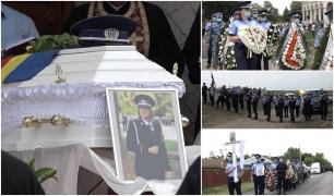 Ana Maria a fost înmormântată în sicriu alb. Tânăra polițistă, condusă pe ultimul drum cu onoruri militare (Video)