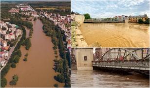 Imagini teribile de la Lugoj, unde s-a rupt un dig și râul Timiș a atins cote unice în istorie. Oamenii, speriați de furia apelor (video)