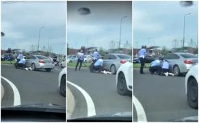Tânăr drogat scos din maşină şi încătuşat, după o urmărire ca-n filme prin Braşov (Video)