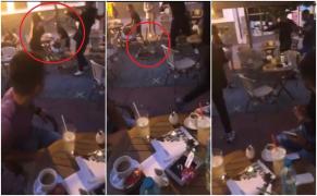 Video cu momentul în care o tânără geloasă l-a lovit cu scaunul şi i-a spart un pahar în cap fostului iubit