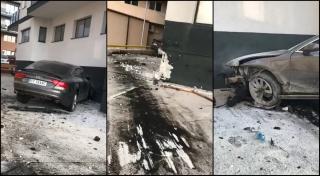 O șoferiță beată a făcut prăpăd cu Audi în Mamaia Nord. A distrus un giratoiu, apoi s-a înfipt cu mașina într-un bloc (Video)