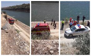 Un șofer a căzut cu mașina în canalul Dunăre-Marea Neagră. O pasageră de 15 ani a stat agățată de bordură până a fost salvată