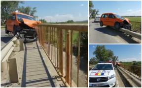 Șofer de 20 de ani speriat de o albină, la un pas să plonjeze în râu, la Buziaș (Video)