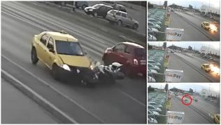 Șoferița care a aruncat pe contrasens un polițist motociclist, la Buzău, cercetată pentru tentativă de omor (Video)