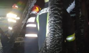 Mobilizare de forţe în Bistriţa Năsăud, un depozit de cherestea a luat foc!