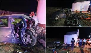 Un tânăr de 25 de ani a murit strivit în troița de la marginea drumului, la Bâldana (video)