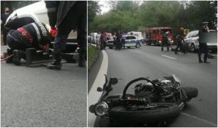 Un tânăr de 19 ani, motociclist, a murit după ce a ratat o curbă ușoară, a căzut și a alunecat sub o mașină, în Argeș (Video)