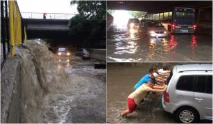 Craiova sub ape, după ce s-au rupt norii și a plouat o oră, torențial (video)