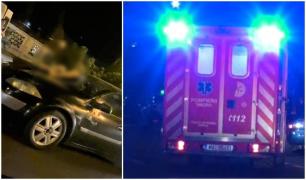 Pietoni spulberați pe trecere, un bărbat a intrat prin parbriz în mașina care i-a lovit, în București (Video)