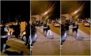 Momentul în care tânăra "karatistă" din Constanța împarte picioare polițiștilor, chiar și căzută la pământ | Video