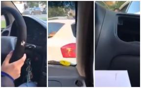 Șoferiță cu carnet de câteva ore, accident în Reșița: ”Am intrat în ăsta! Carina, mi se face rău!”  [Video]