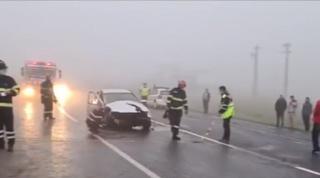 Accident violent, surprins de camera de bord, în apropierea localităţii Leţcani