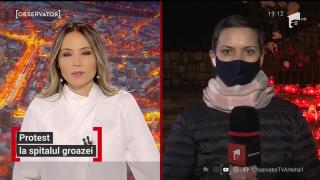 Protest în faţa spitalului din Piatra Neamţ