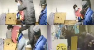 Imaginile cu fata de 18 ani care ar fura din magazin, precum și cu conflictul dintre aceasta și un agent de pază, la Brașov